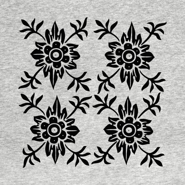 Black Floral Pattern by TheDaintyTaurus